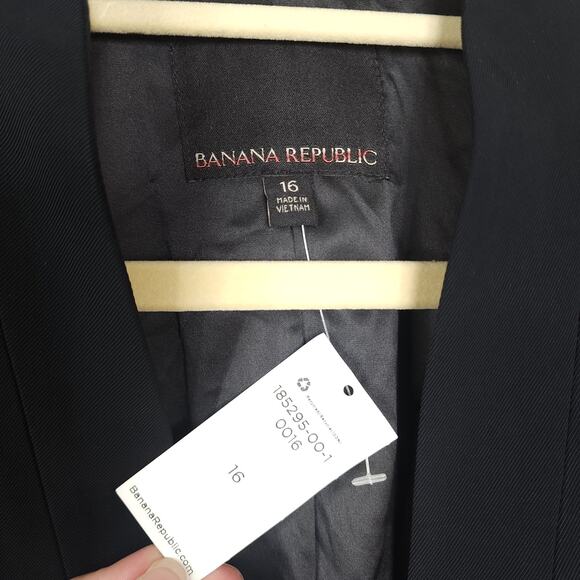 Banana Republic Seamed Lapel Long Blazer in Black Size 16 - Picture 7 of 10